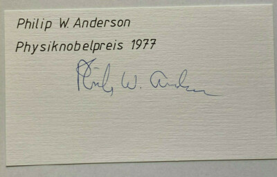 Philip Warren Anderson  - Nobelpreis Physik  1977  - original Autogramm