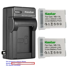 Kastar Battery AC Wall Charger for Canon NB-13L CB-2LH & PowerShot G7 X Mark II
