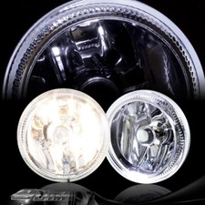 4 Round Chrome Housing Clear Halo Fog Light Lamps Switchbulbs Kit Universal