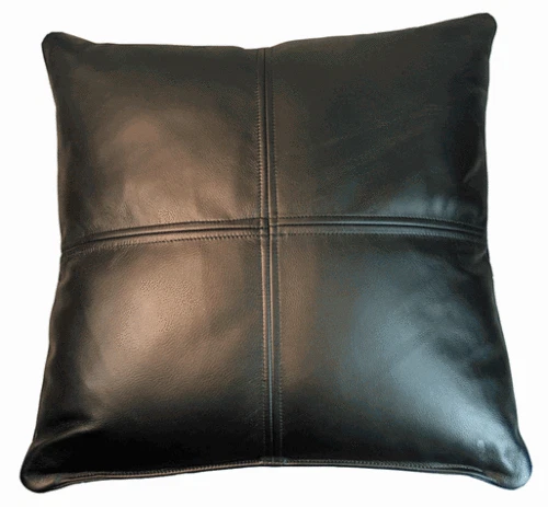 Genuine Soft Lambskin Leather Cushion Black Decorative Pillow Leather Cover100%