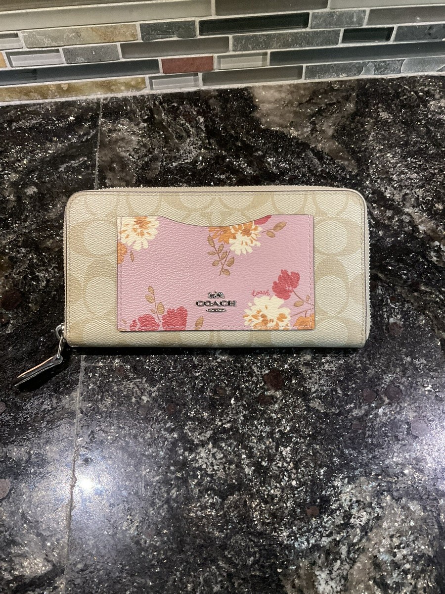 Coach Signature Painted Peony Accordion Wallet NWOT 73011 | eBay