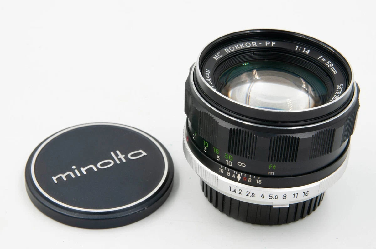 25+ Minolta Rokkor PF 58mm Focal f/1.4 Camera Lenses for sale