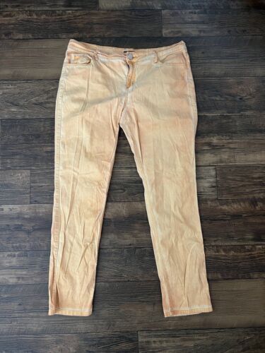 Allen B Schwartz Womens Peach Orange Faded Jeans Size 16