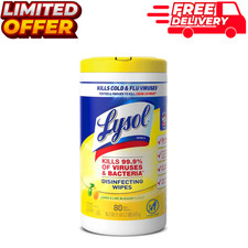 Lysol Disinfecting Wipes Bundle, 80 Count - Home Cleaning Supplies Lemon Lime
