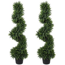 Artificial Cypress Topiary Tree with 700 Leaves, Set of 2