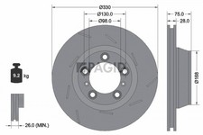 1x PAGID Bremsscheibe 55145NYC für PORSCHE PANAMERA 970 971 976 Sport Turismo