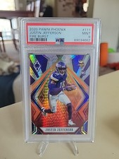 2020 Phoenix JUSTIN JEFFERSON Fire Burst #111 PSA 9 MINT Rookie Card RC Vikings. rookie card picture