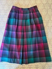 Women  s Vintage Pendleton Wool Skirt Blue Purple Plaid Size 8