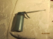 Vintage Plews Oiler Hand Pump Oil Can 5 1/2" Tall Made in USA