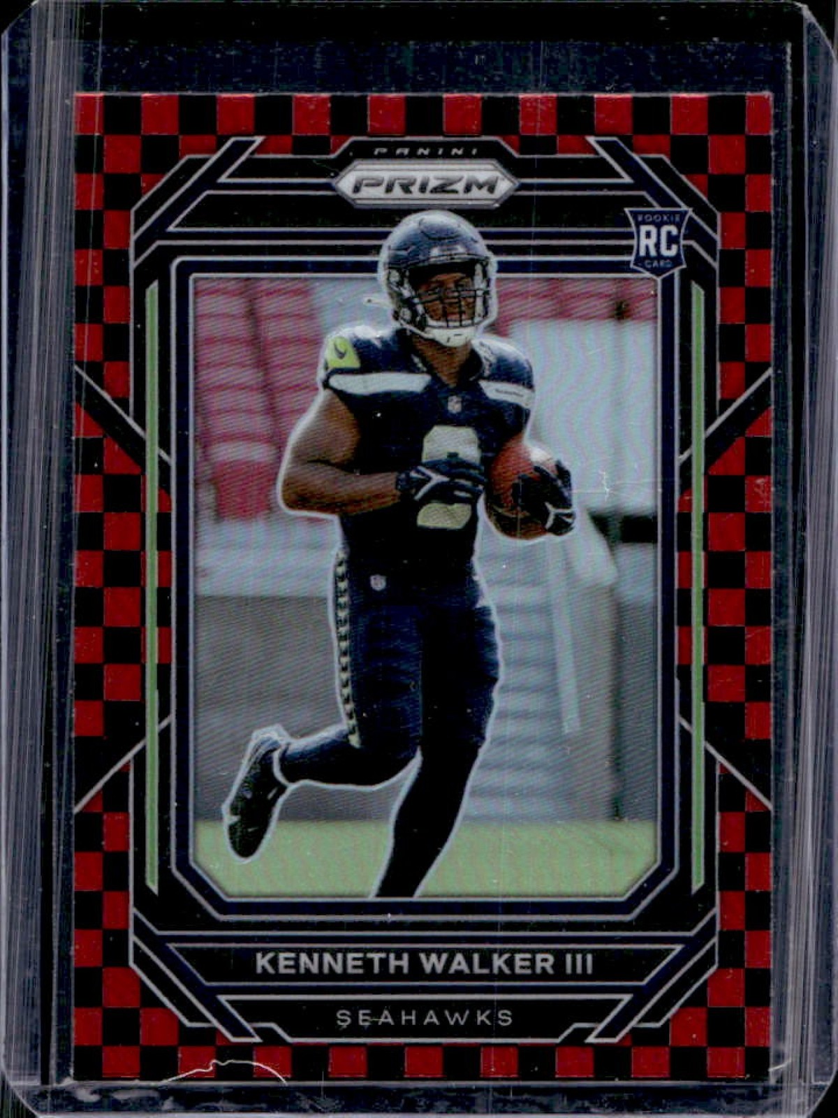 2022 Panini Prizm Kenneth Walker III RC Black and Red Checker #318 Seahawks