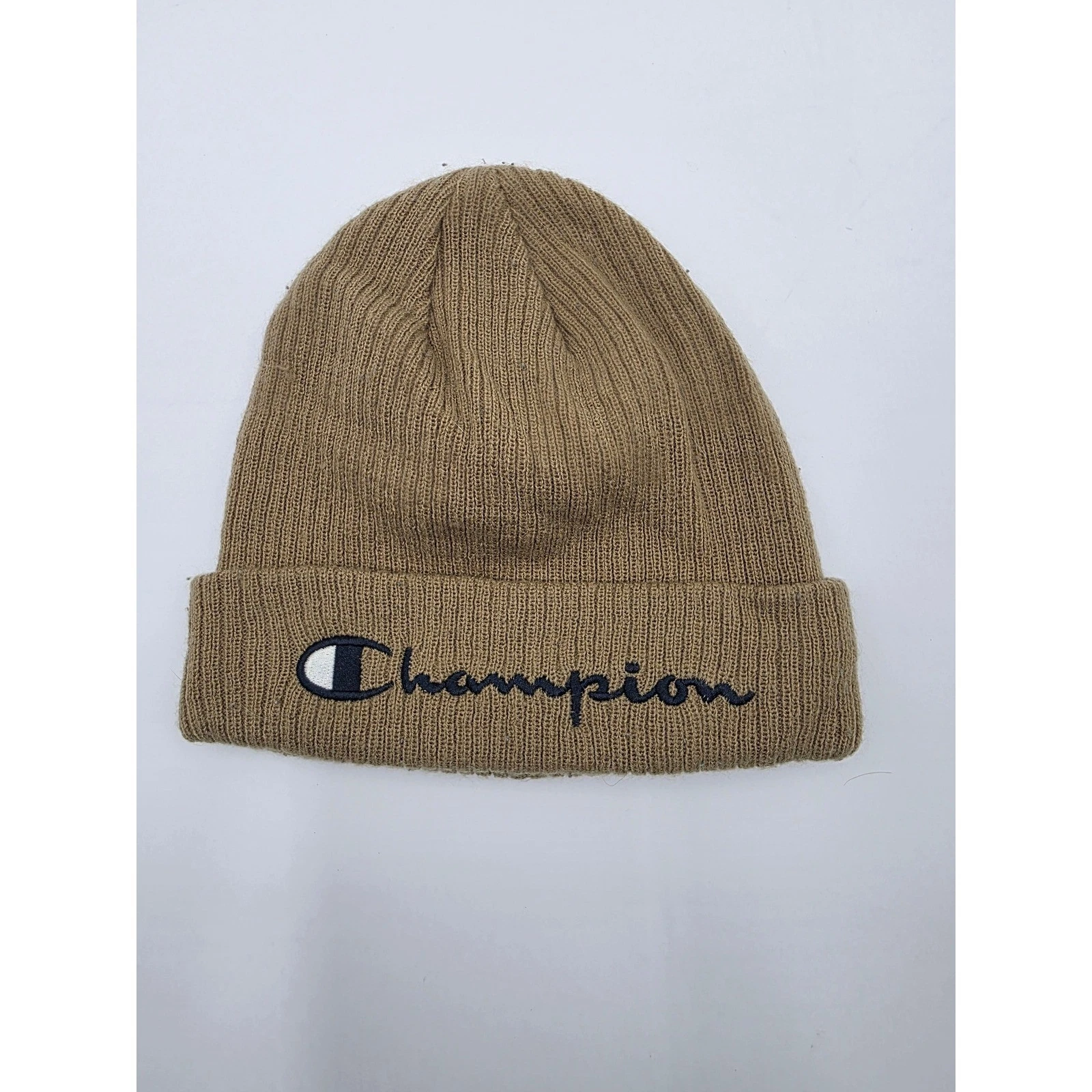 Champion Knit Beanie Hat Tan Unisex OSFA