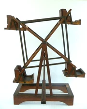 1912 Handmade ANTIQUE WOODEN FERRIS WHEEL Signed and Dated on the Bottom