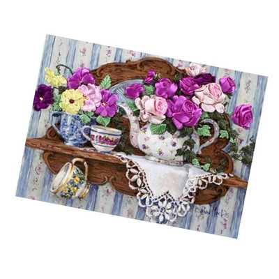 Band Stickset für Anfänger bunte Blumenmuster DIY Deko