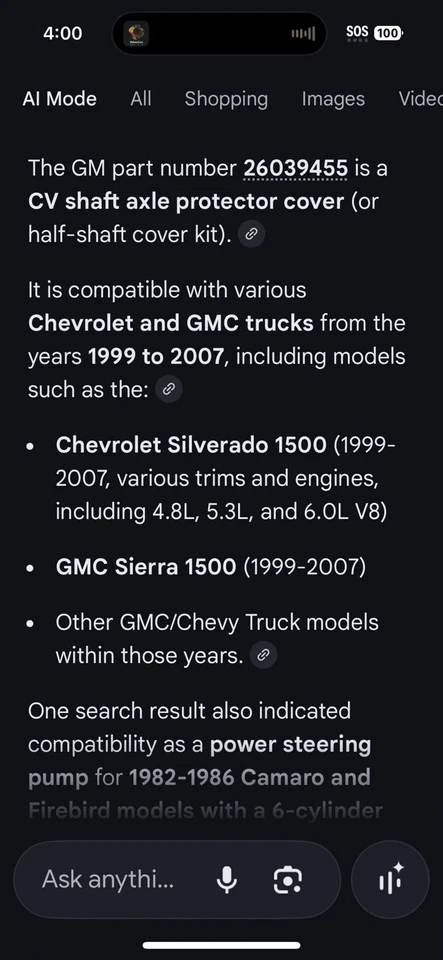 Nuevo OEM 26039455 GM 1999-2007 GMC Chevy Truck CV eje cubierta protectora Foto 2 de 4