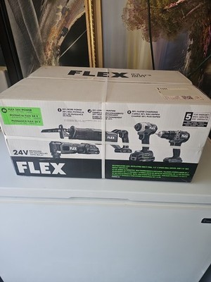  NEW  FLEX 24V Brushless 4-Tool Combo Kit FXM404-2A