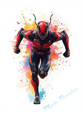 Poster Superheld Comics Aquarell Splash Kunstdruck Dekoration A4 8355