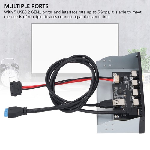 Front Panel USB Hub 5xUSB3.2 GEN1 19 Pin 5.25in Optical Drive Front Panel Fo SAL - Afbeelding 16 van 24