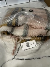 CEJON Women’s Plaid Pattern Oversized Blanket Scarf/ Wrap, 20" x 76", Blush