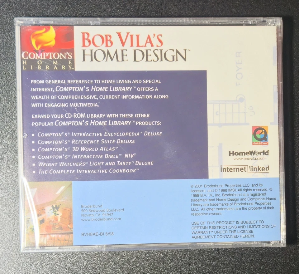 Bob Vila's Home Design Compton's Home Library 2 PC CD ROMS Windows 95 New Sealed - Image 3 of 3