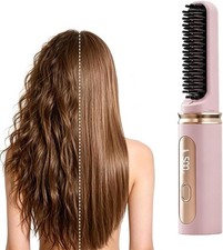 Wireless Charging Straight Hair Brush Portable Mini Electric Straightener Travel