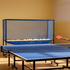 Table Tennis Catch Net with Wheels, Ping Pong Training Return Net for Practice