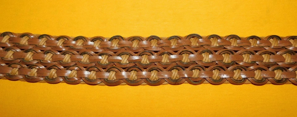 CINTURÓN TRENZADO MUJER ANN TAYLOR LOFT MARRÓN CLARO/BEIGE CUERO GENUINO TALLA XS. Foto 4 de 4