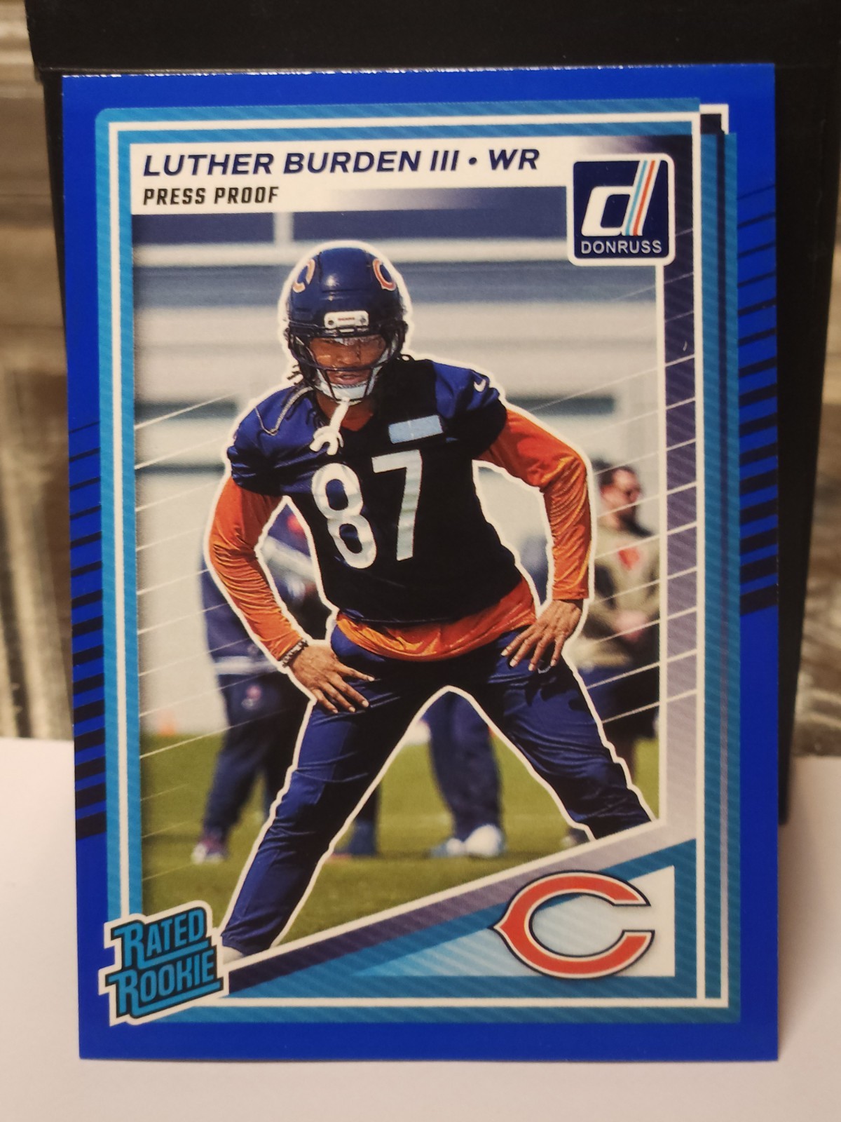 2025 Panini Donruss Football Blue Press Proof Rated Rookie Luther Burden III#395