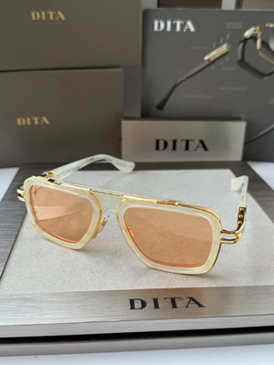 DITA LXN-EVO DTS403 06 White Swirl Yellow Gold Apricot Sunglasses   Authentic