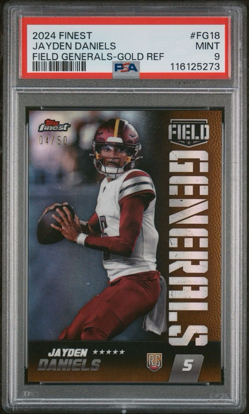 Jayden Daniels Topps Finest Field Generals #FG18 Gold Refractor