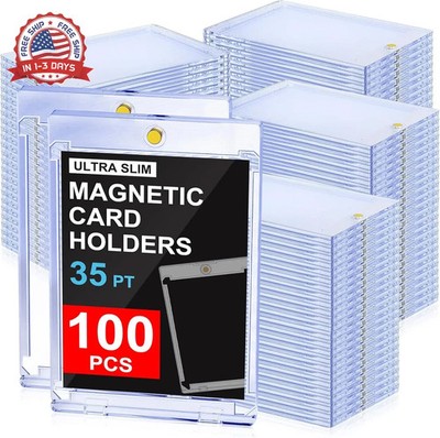 100ct Magnetic Trading Card Holders: 35pt One Touch Card Holder, U-V Protection