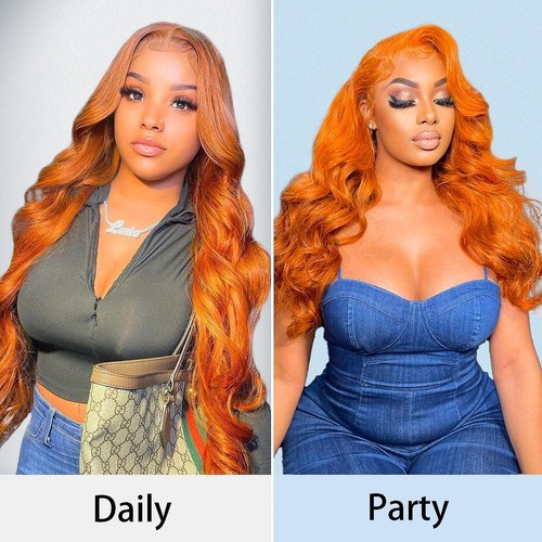 Ginger orange Body Wave Lace Front Wigs Human Hair 13x6 Frontal Wig for Women... - Picture 7 of 7