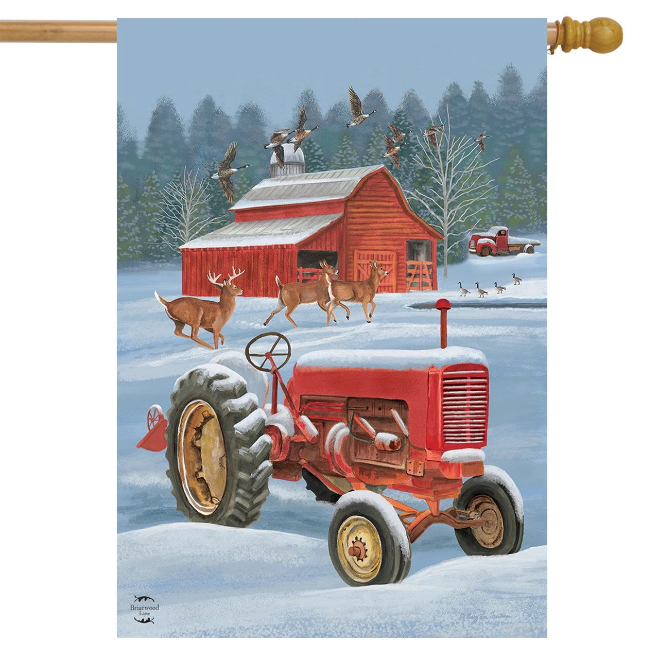 Briarwood Lane Winter on the Farm House Flag - Thumbnail 5