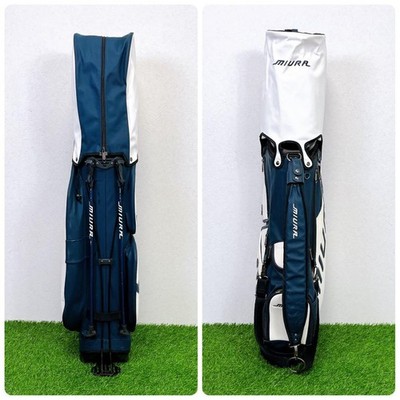 MIURA GIKEN White / Navy stand bag golf carry caddy bag rare japan