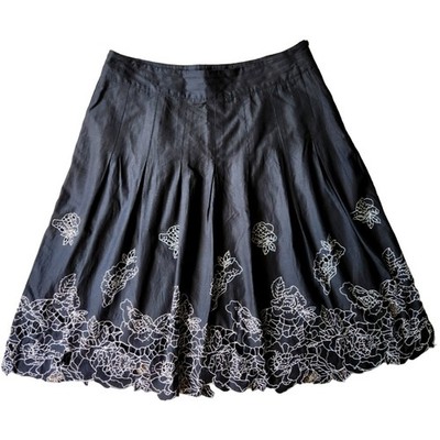 Think tank... Floral eyelet pleated midi skirt 14