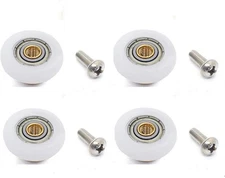 4 Sets Shower Door Rollers Runners Wheels Replacement Part Silver, White 