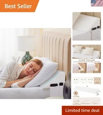 King Wedge Pillow Headboard - 76"x10"x6" Foam Gap Filler for Ideal Support