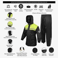 ALPHA CYCLE GEAR Rain Suit for Men & Women Jackets Pant Gear Medium