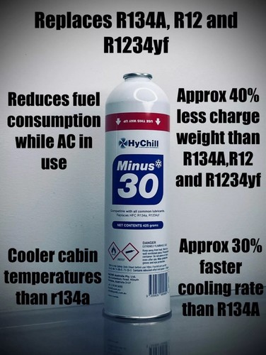 Hychill Minus30 -DUO Pack- UV KIT - R134a, R12, R1234YF alternative - Picture 4 of 8