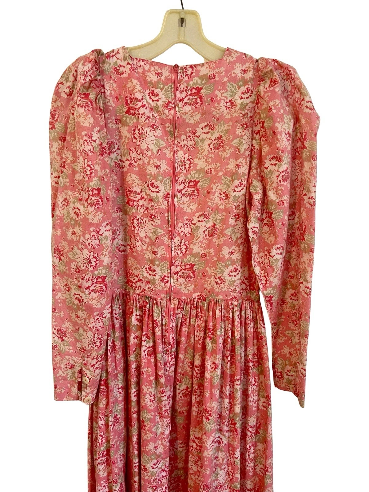 VETEMENTS Abito Laura Ashley anni 80 floreale manica a sbuffo giardino tasche tè come nuovo US 10 UK 12