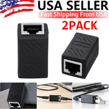 2Pack RJ45 Inline Coupler Cat7 Cat6 Cat5e Ethernet LAN Network Cable Adapter USA