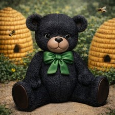 Molde deslizante de cerámica Scioto S-814 oso de peluche grande sentado con arco 11 pulgadas