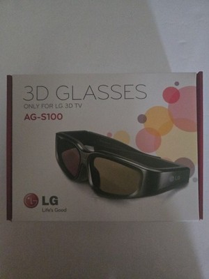 Lot of 3 3D Glasses 1 Pair AG-S100 For LG 3D TV New Open Box Cables Included 