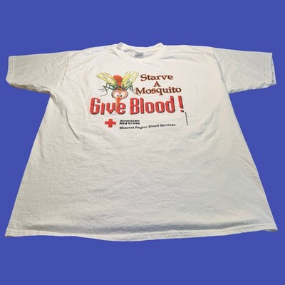 American Red Cross T Shirt XL Graphic Give Blood Starve a Mosquito Vintage