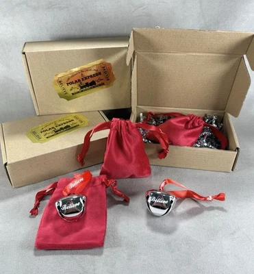 Polar Express Bell Believe Bell 40mm Ornament Santa's Sleigh Bell Velvet Pouch