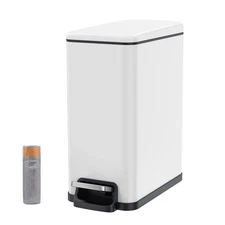 Bathroom Trash Can with Lid Soft Close,Foot Pedal Garbage Can with Removable ...