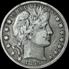 1899 50C Silver Barber Half Dollar Key Raw Better Grade Early U.S. Type Coin