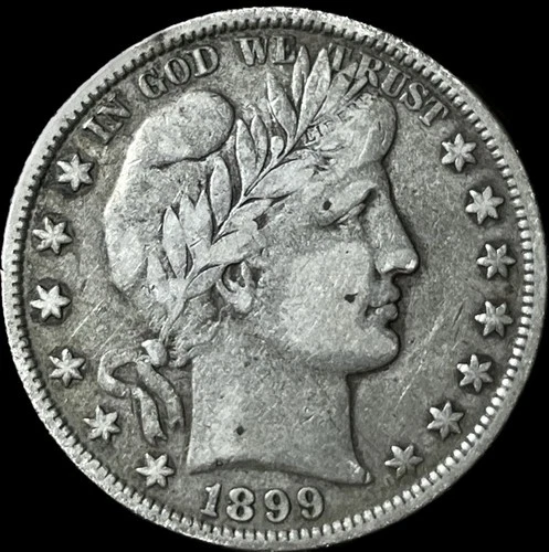 1899 50C Silver Barber Half Dollar Key Raw Better Grade Early U.S. Type Coin