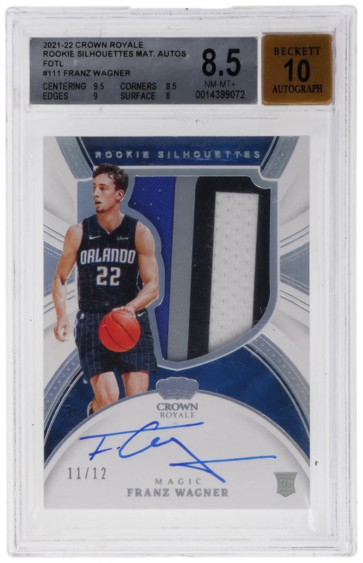2021-22 Panini Crown Royale FRANZ WAGNER Silhouettes Rookie Patch Auto FOTL /12