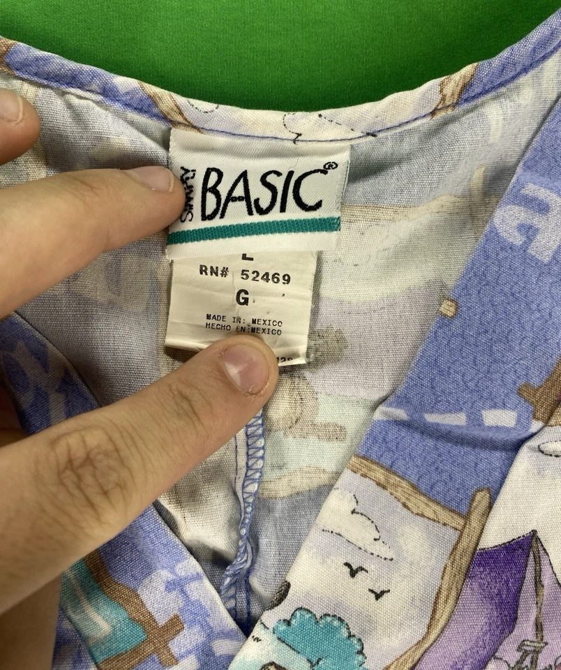 Large Nature and Outdoors Activity w/ Animals Scrub Shirt Simply Basic - Image 2 of 4