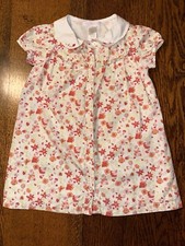 Janie  Jack Embroidered Baby Toddler Dress 12-18 2005 Floral Peter Pan Collar